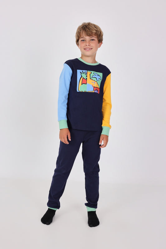 Pijama interlock dino mini niño
