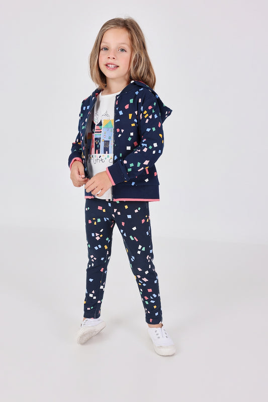 Sudadera felpa azul marino mini niña