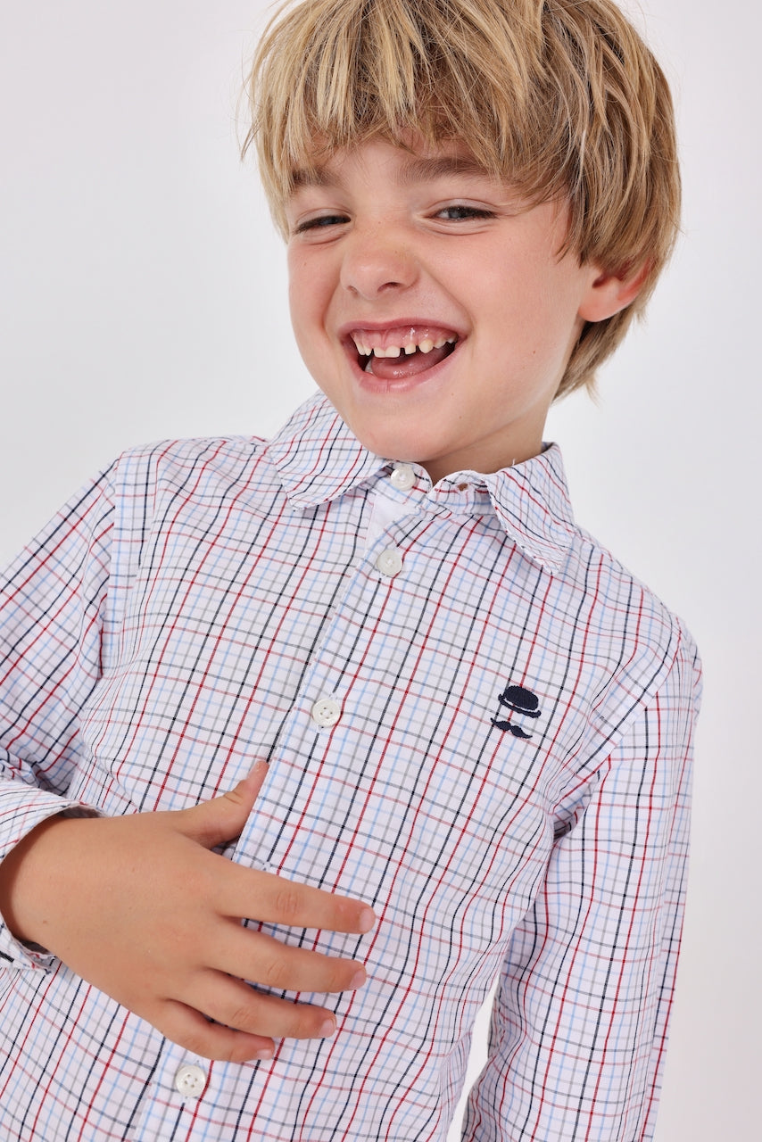 Camisa cuadros colores mini niño