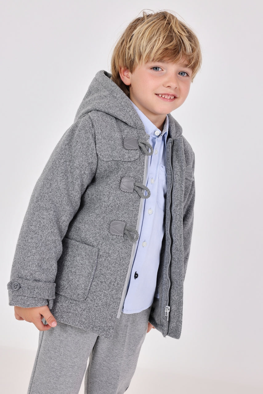 Abrigo paño gris vigoré mini niño