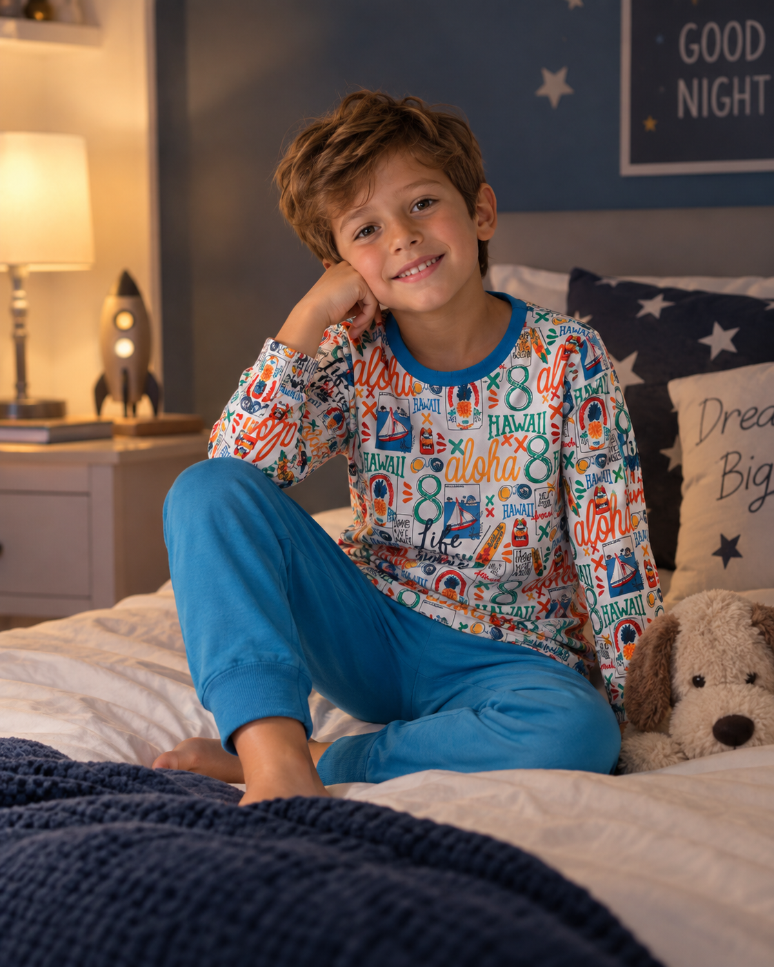 Pijama de algodón suave para mini niño y jr