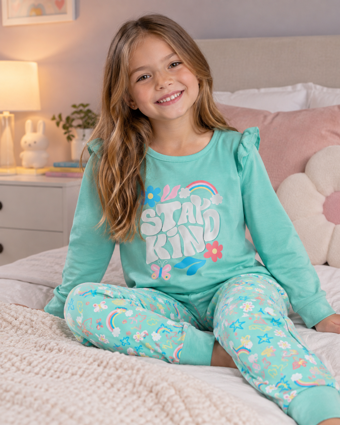 Pijama ligera Aqua para mini niña y niña jr