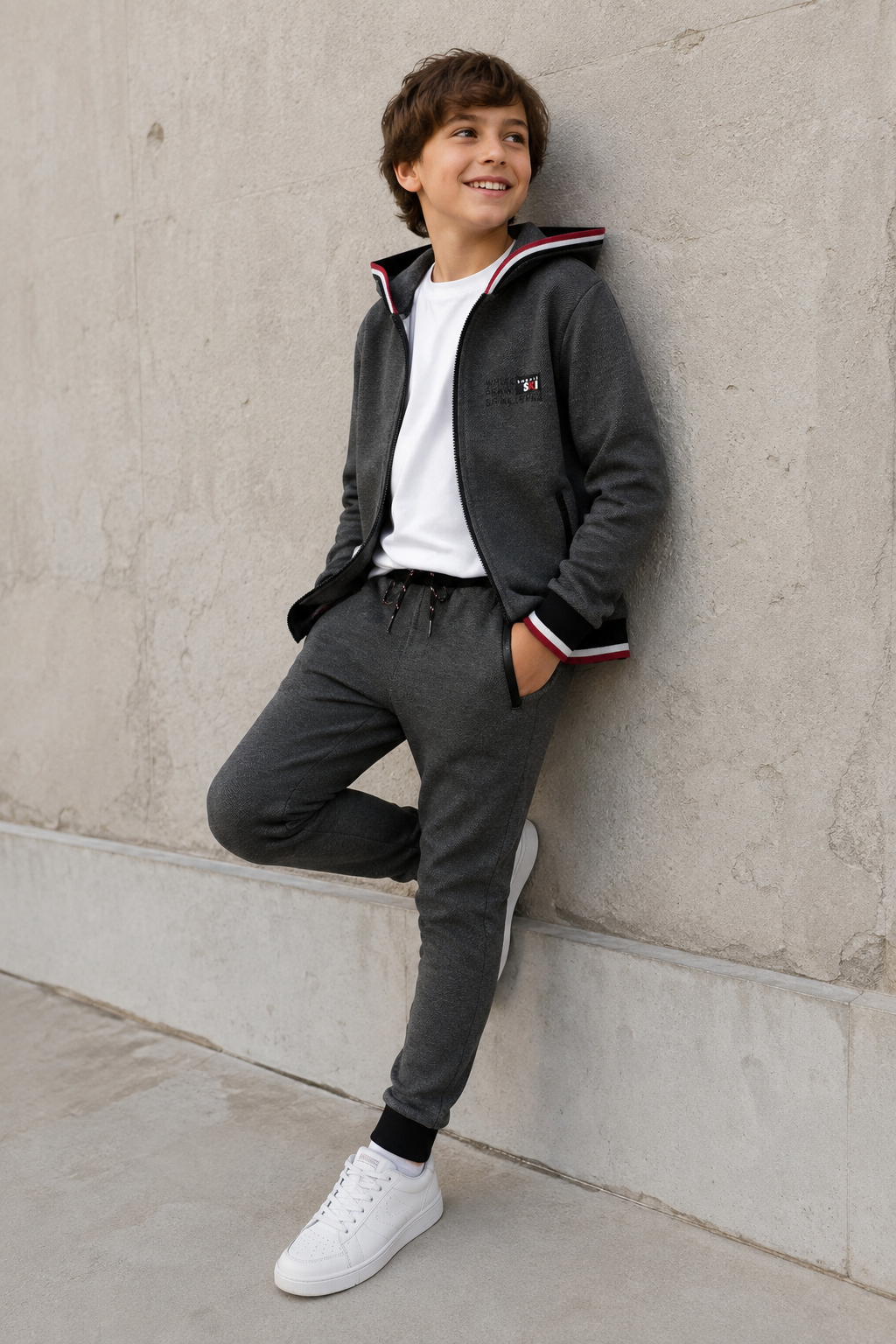 Conjunto de pants negro punto fantasía niño jr