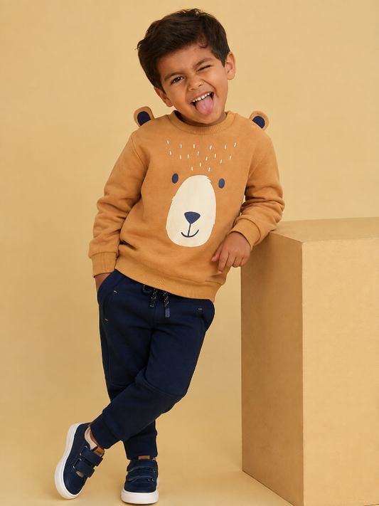 Conjunto sudadera osito con pants mini niño