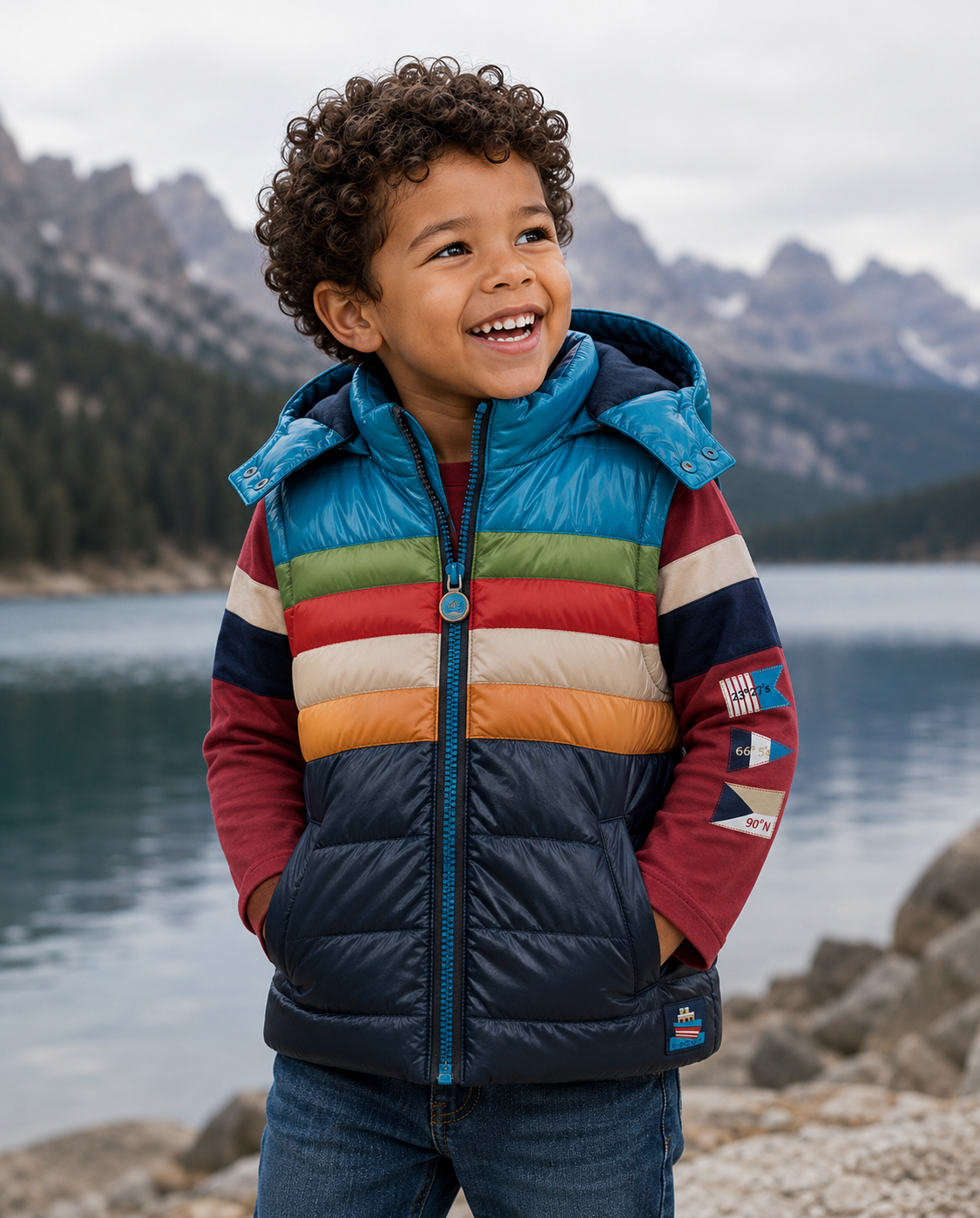 Chaleco multicolor rayas mini niño