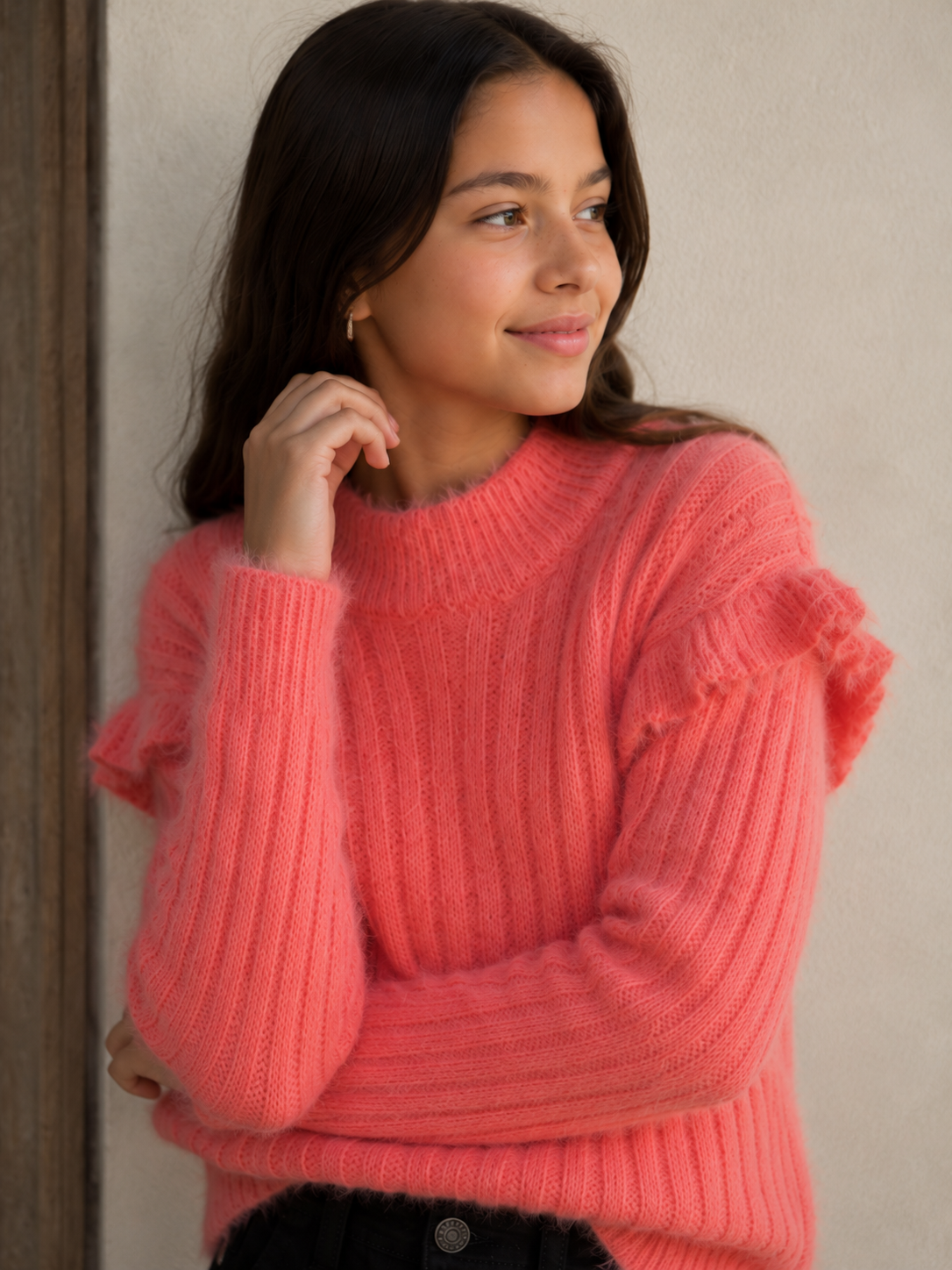 Suéter salmón niña jr