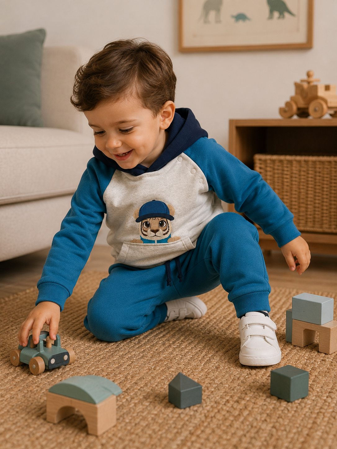 Conjunto de pants azul 3 piezas bebé niño
