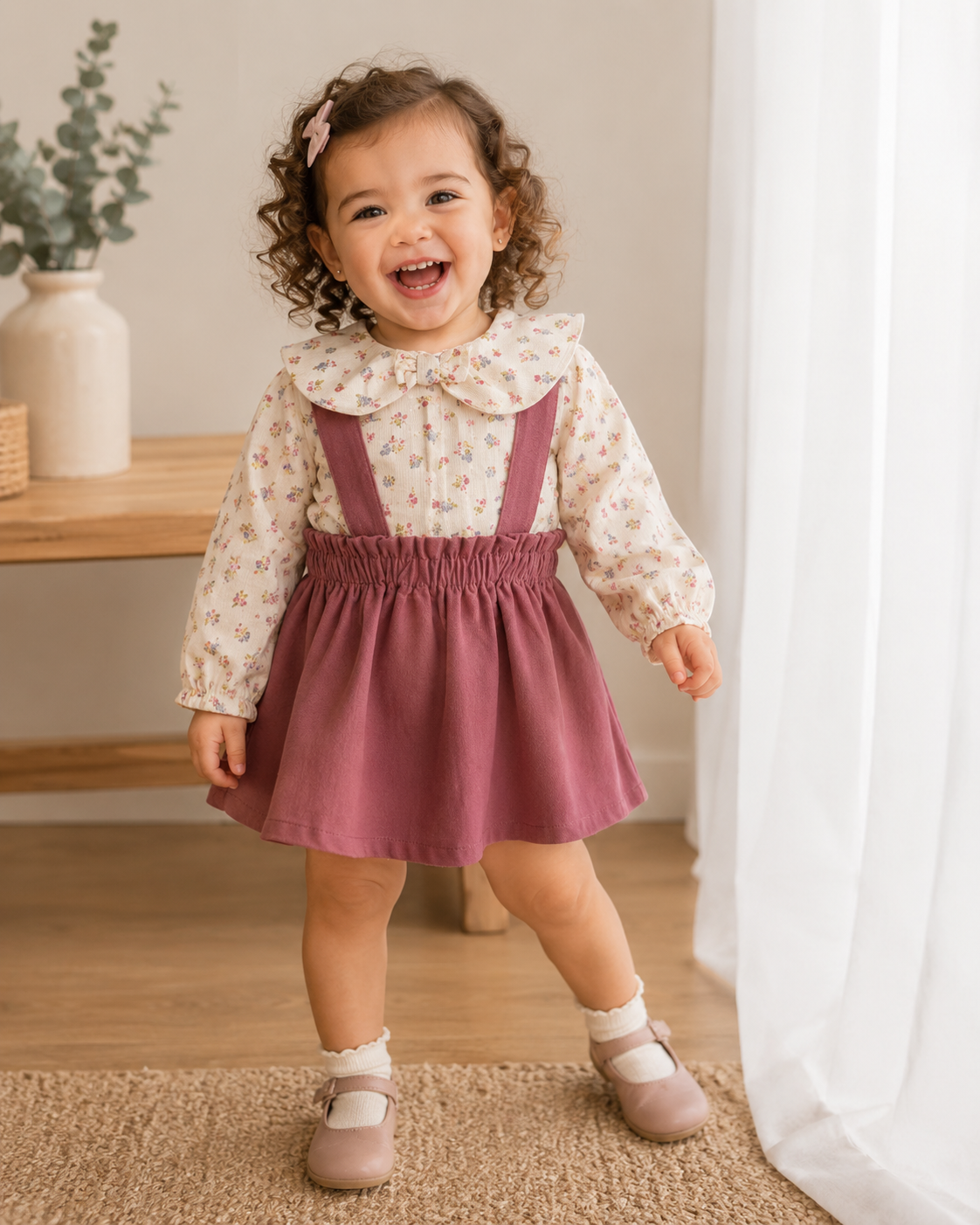 Conjunto falda con tirantes bebé niña