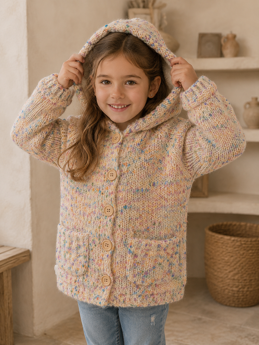 Chamarra tricot colorcitos bebé niña y mini niña