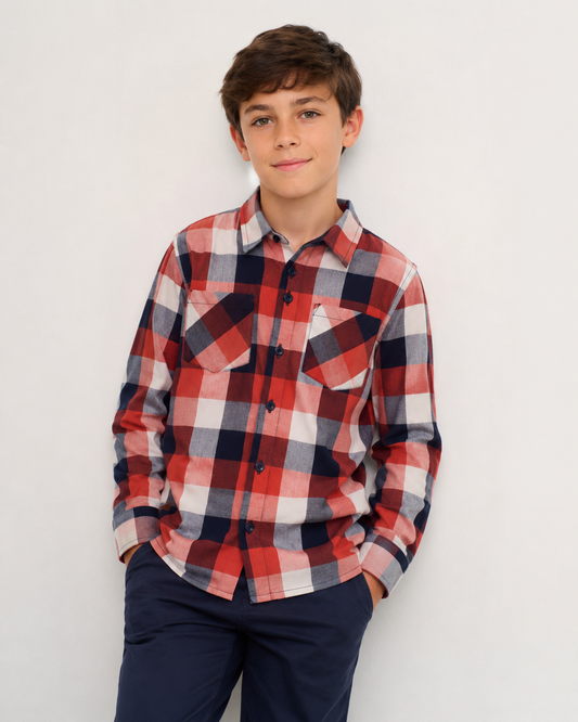 Camisa viella cuadros niño jr