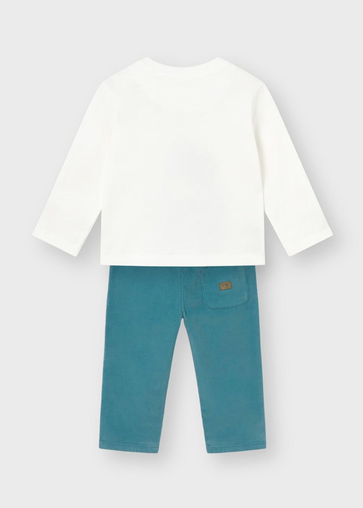 Conjunto playera con jogger pana azul bebé niño