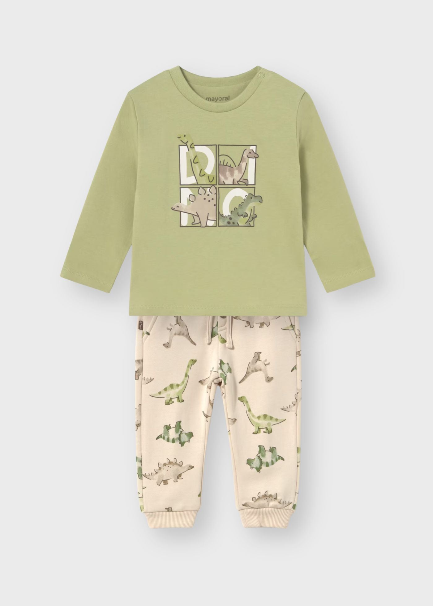 Conjunto playera con pants dinosaurios bebé niño