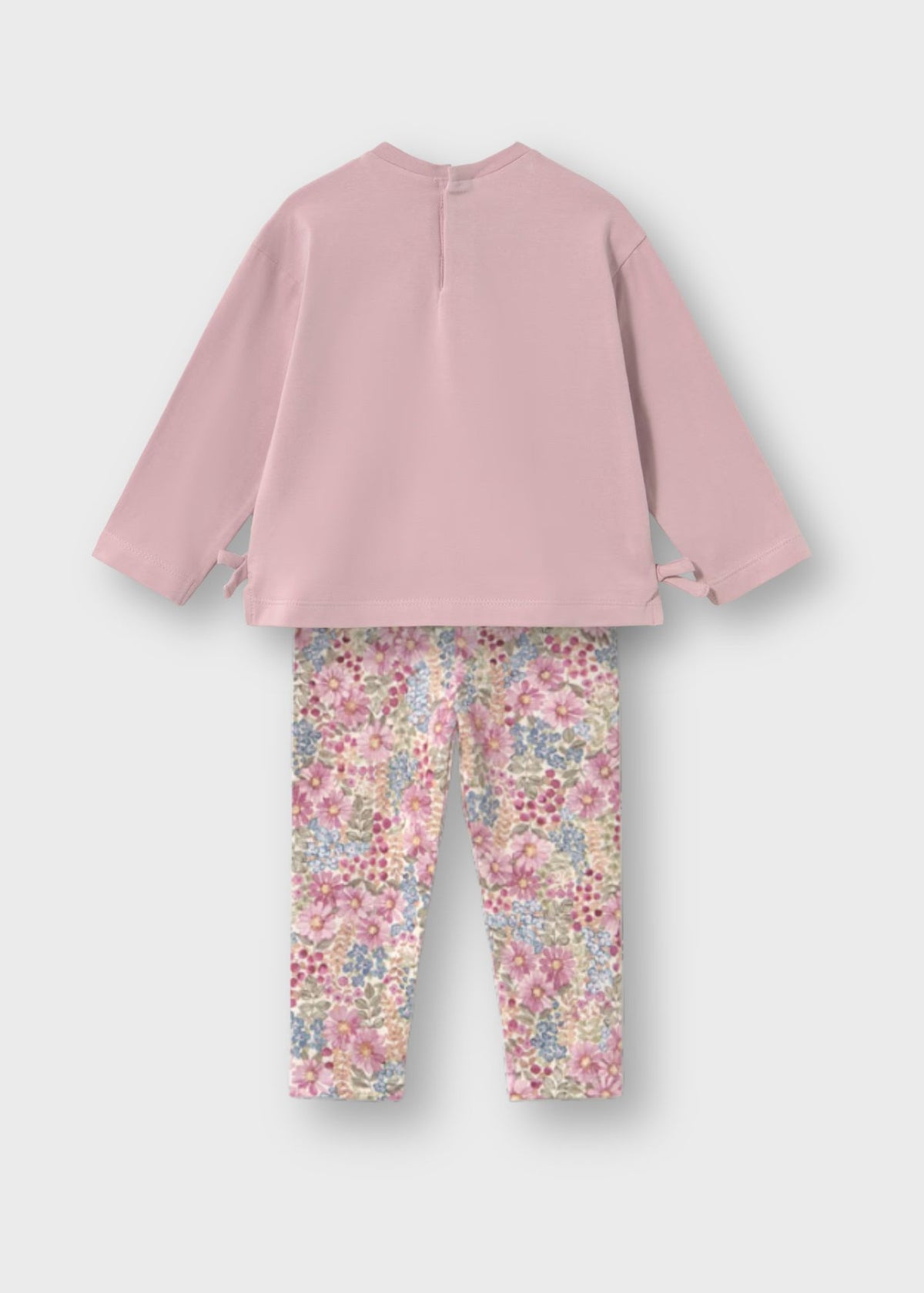 Conjunto blusa leggings malva bebé niña