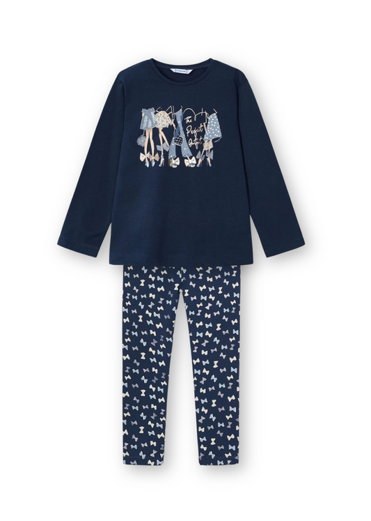 Conjunto blusa con leggings para mini niña