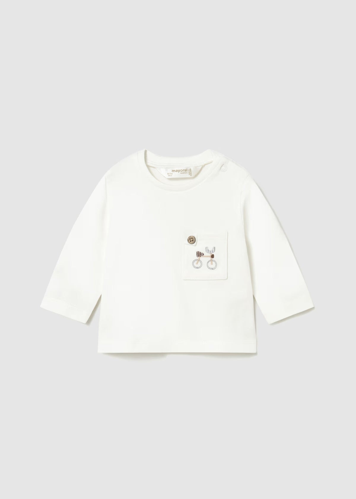 Conjunto playera con pantalón largo beige y tirantes recién nacido