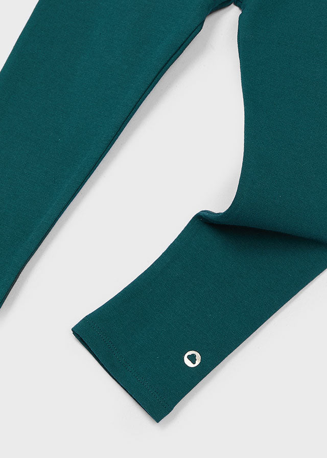 Conjunto legging y blusa verde botella mini niña