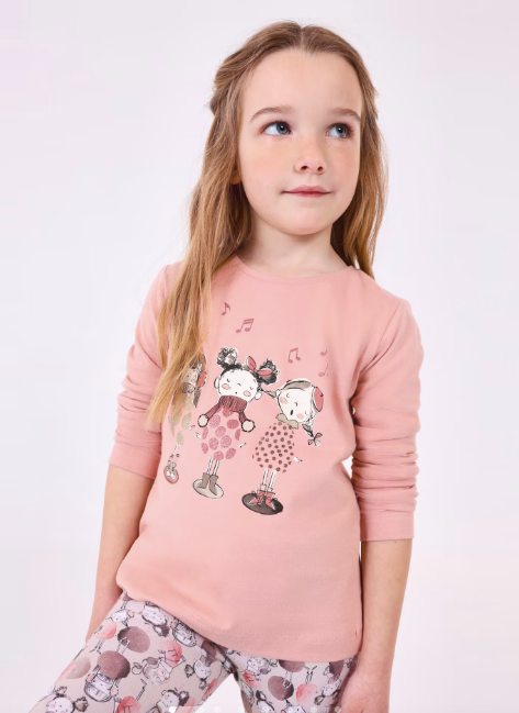 Playera estampada rosa Better Cotton mini niña – Petite Luné Moda Infantil