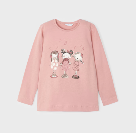 Playera estampada rosa Better Cotton mini niña – Petite Luné Moda Infantil