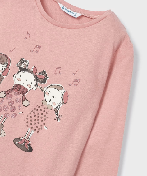 Playera estampada rosa Better Cotton mini niña – Petite Luné Moda Infantil