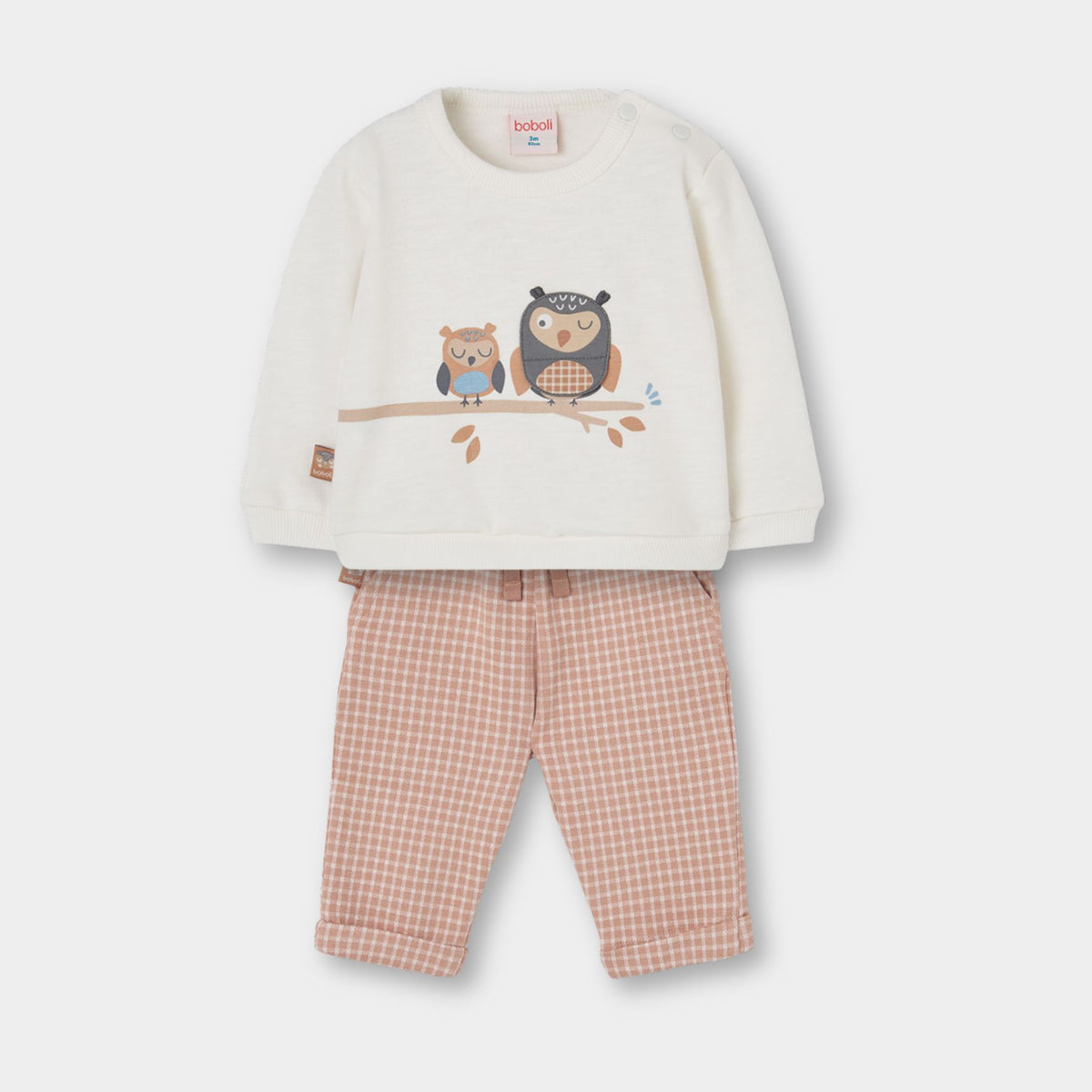 Conjunto felpa sudadera con pantalón avellana bebé niño