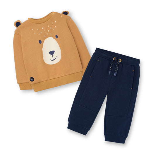 Conjunto sudadera osito con pants mini niño