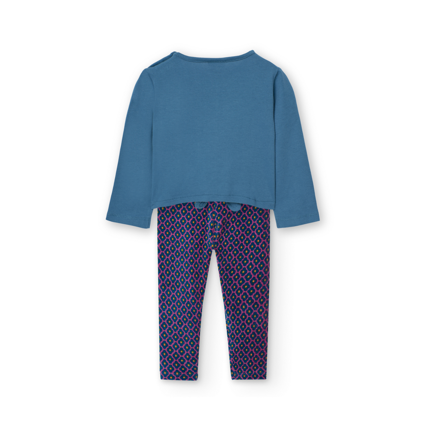 Conjunto de blusa con leggings de pana estampado para mini niña