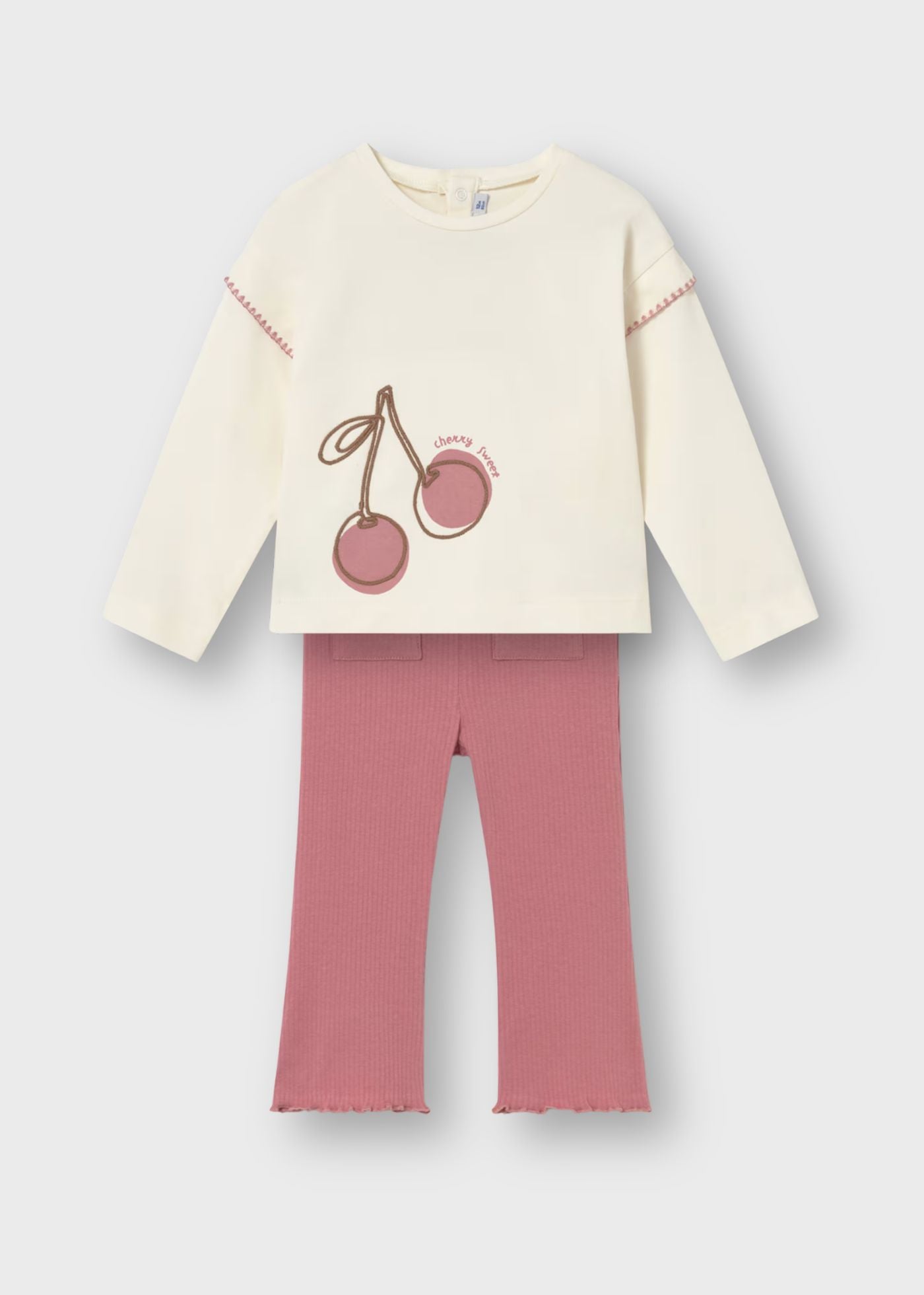 Conjunto blusa cerezas con leggings bebé niña