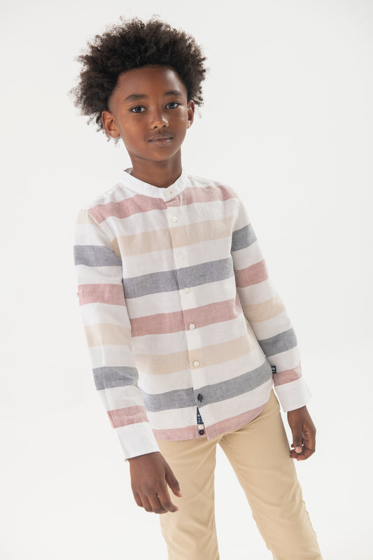 Camisa de lino rayas para niño jr