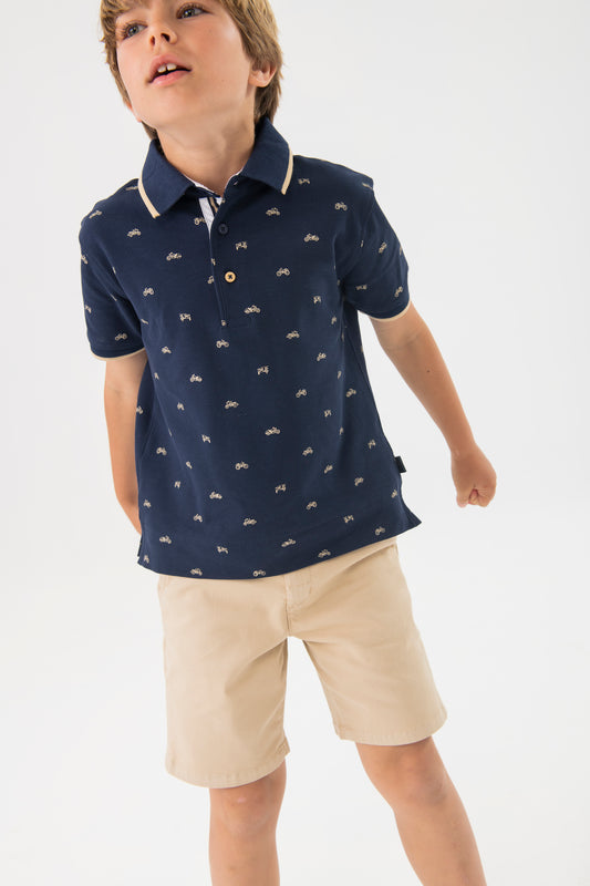 Conjunto polo con bermudas para niño jr