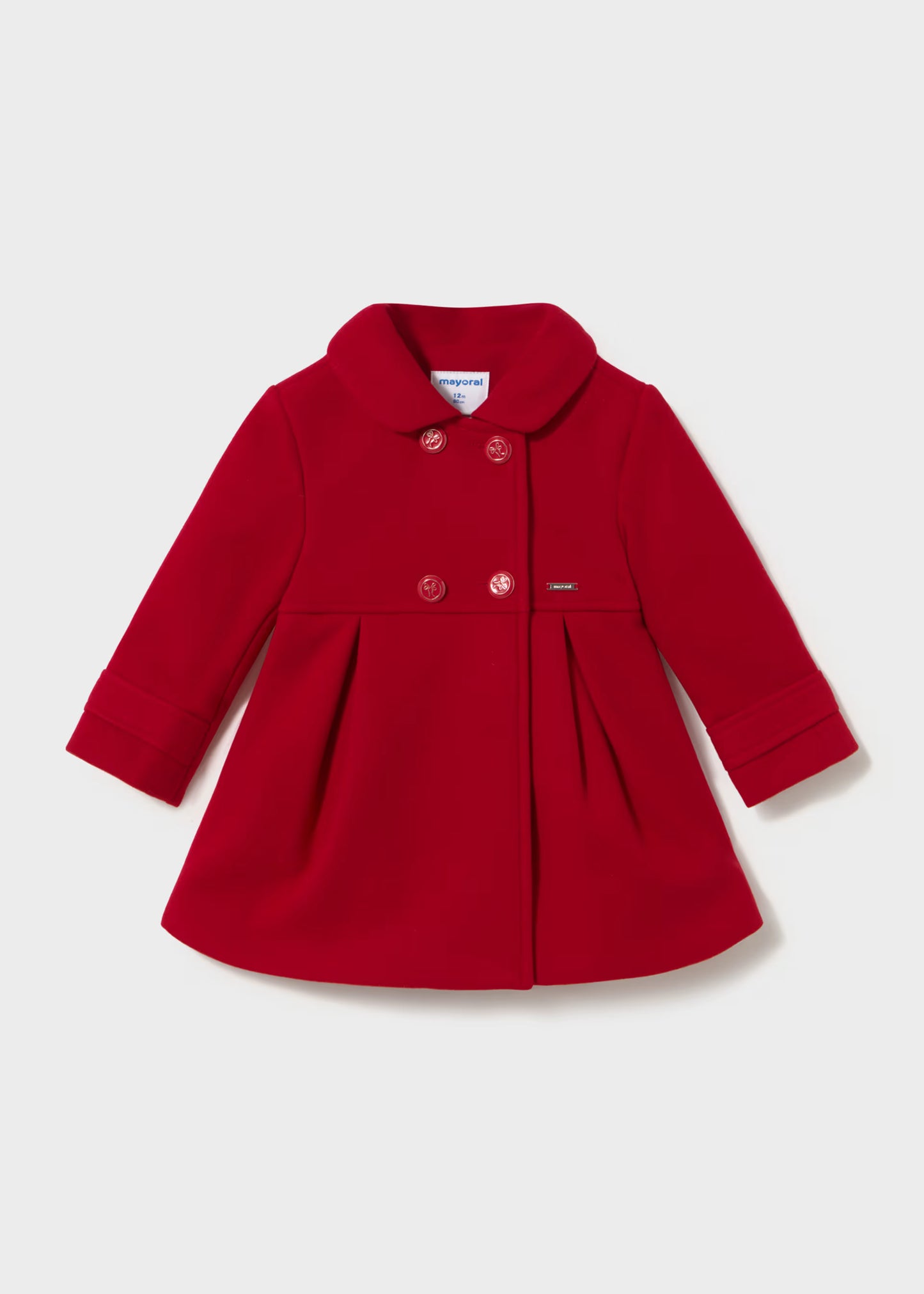 Abrigo paño rojo bebé niña