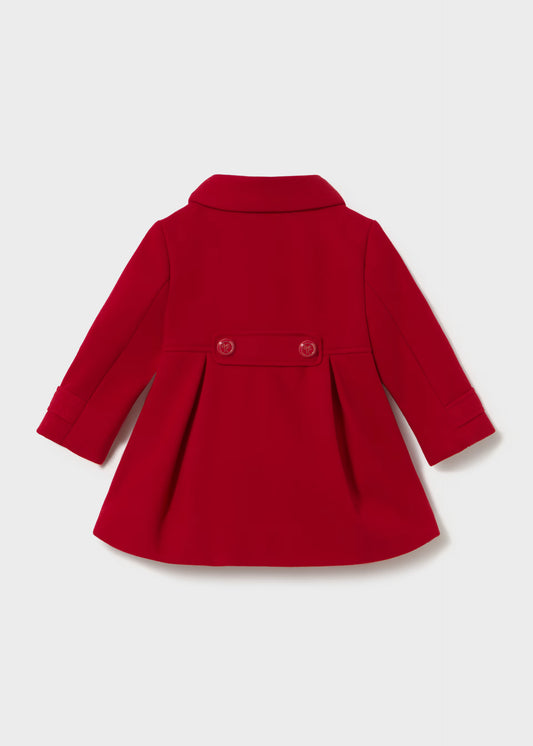 Abrigo paño rojo bebé niña