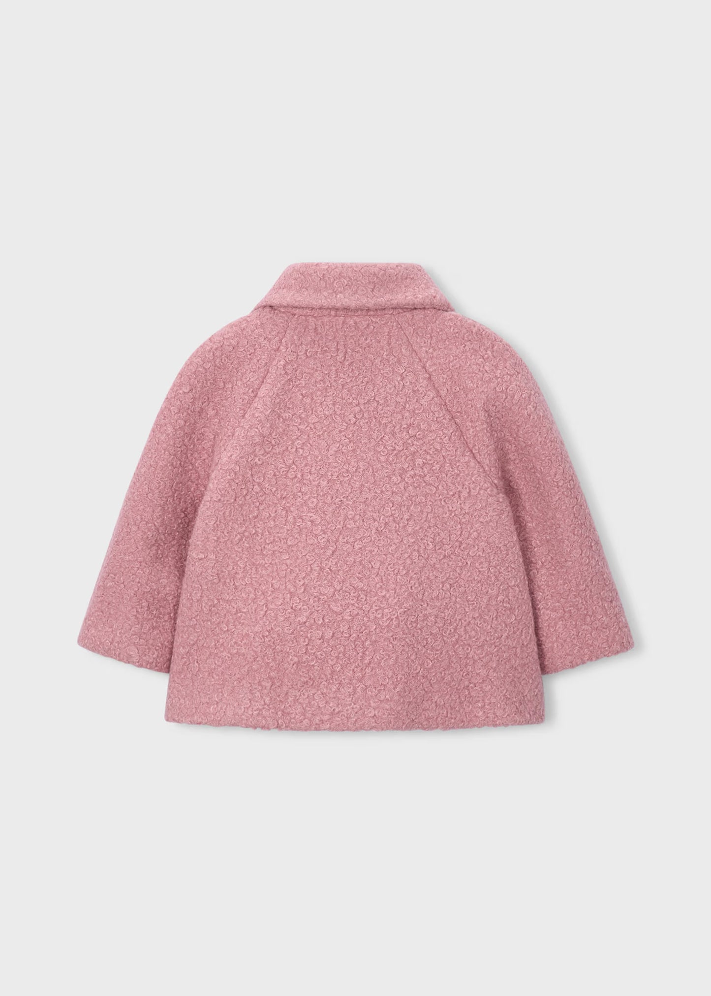 Abrigo rizo rosa con bolsa mini niña