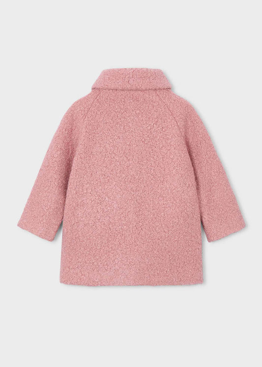 Abrigo rizo rosa mini niña