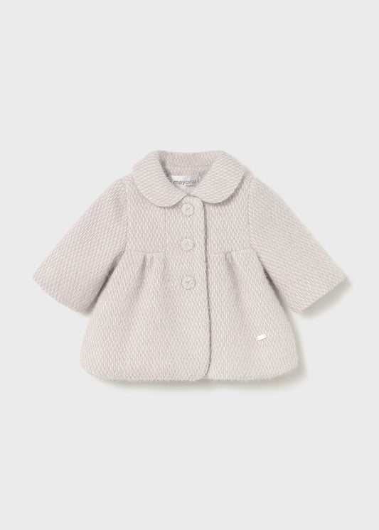Abrigo rizo beige recién nacida