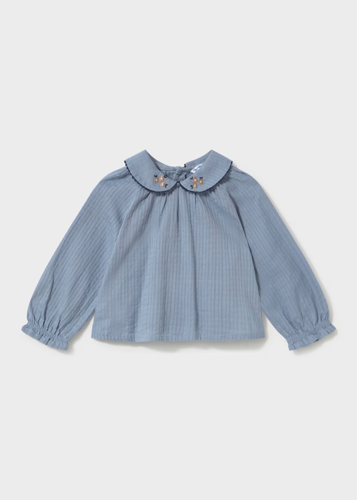 Conjunto blusa textura azul con pantalón de felpa bebé niña