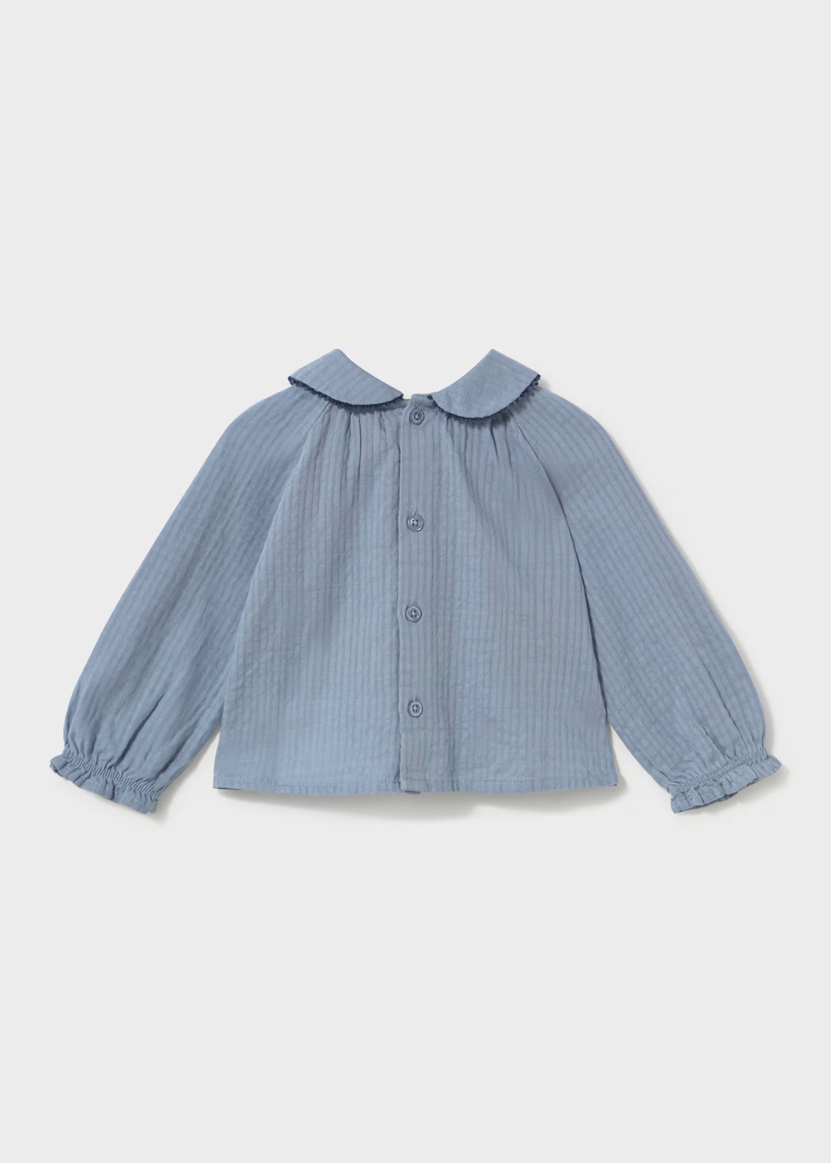 Conjunto blusa textura azul con pantalón de felpa bebé niña