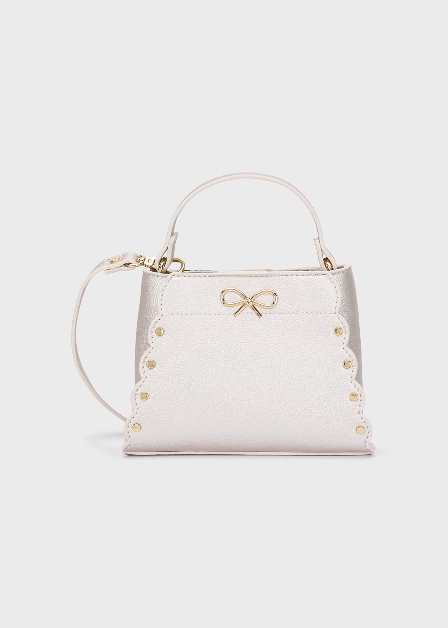 Bolso polipiel moño champagne