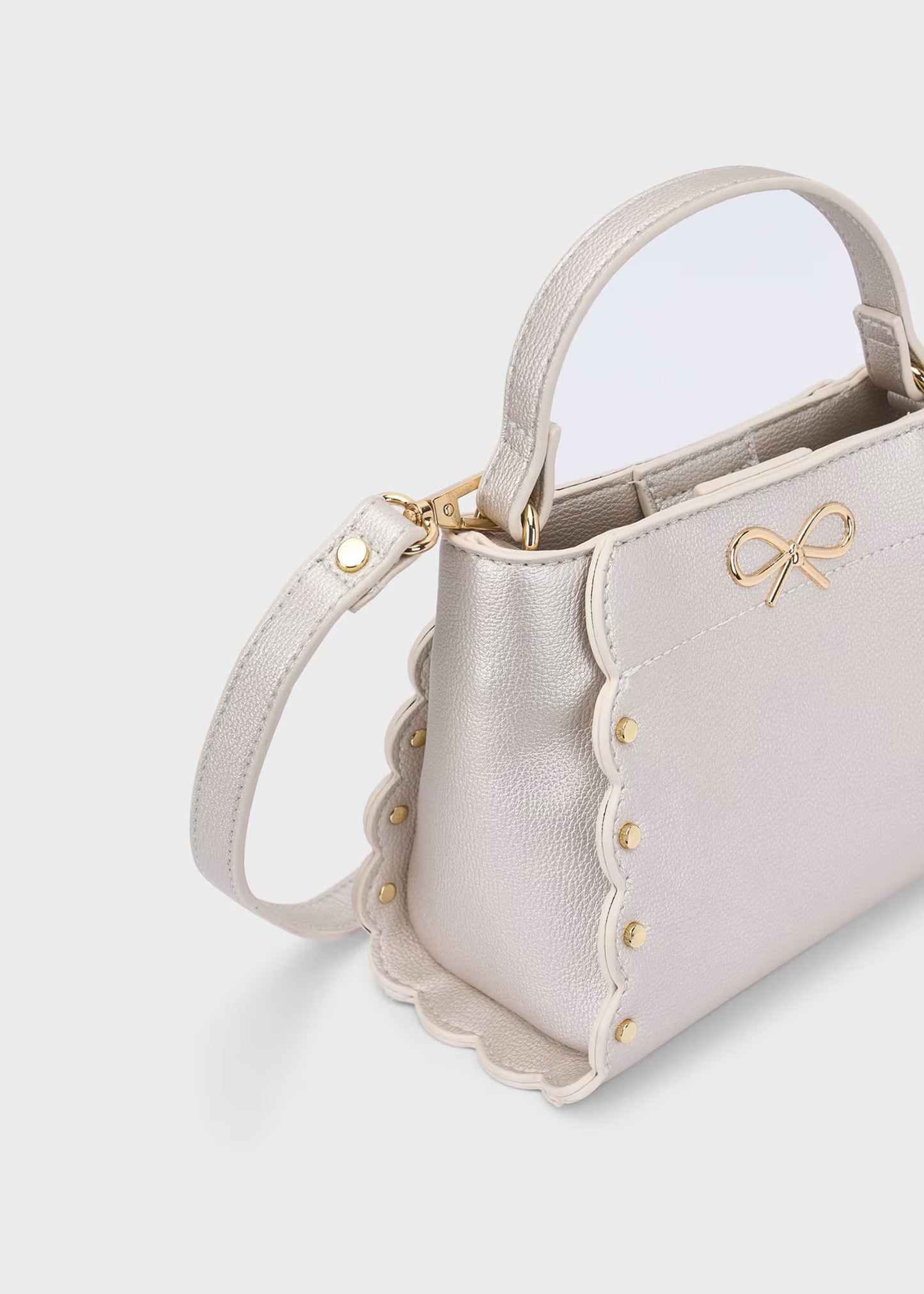 Bolso polipiel moño champagne