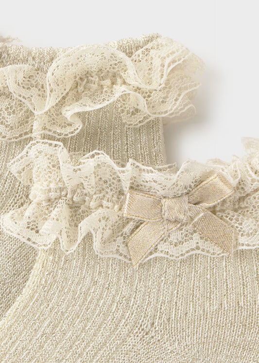 Calcetín holán champagne recién nacida