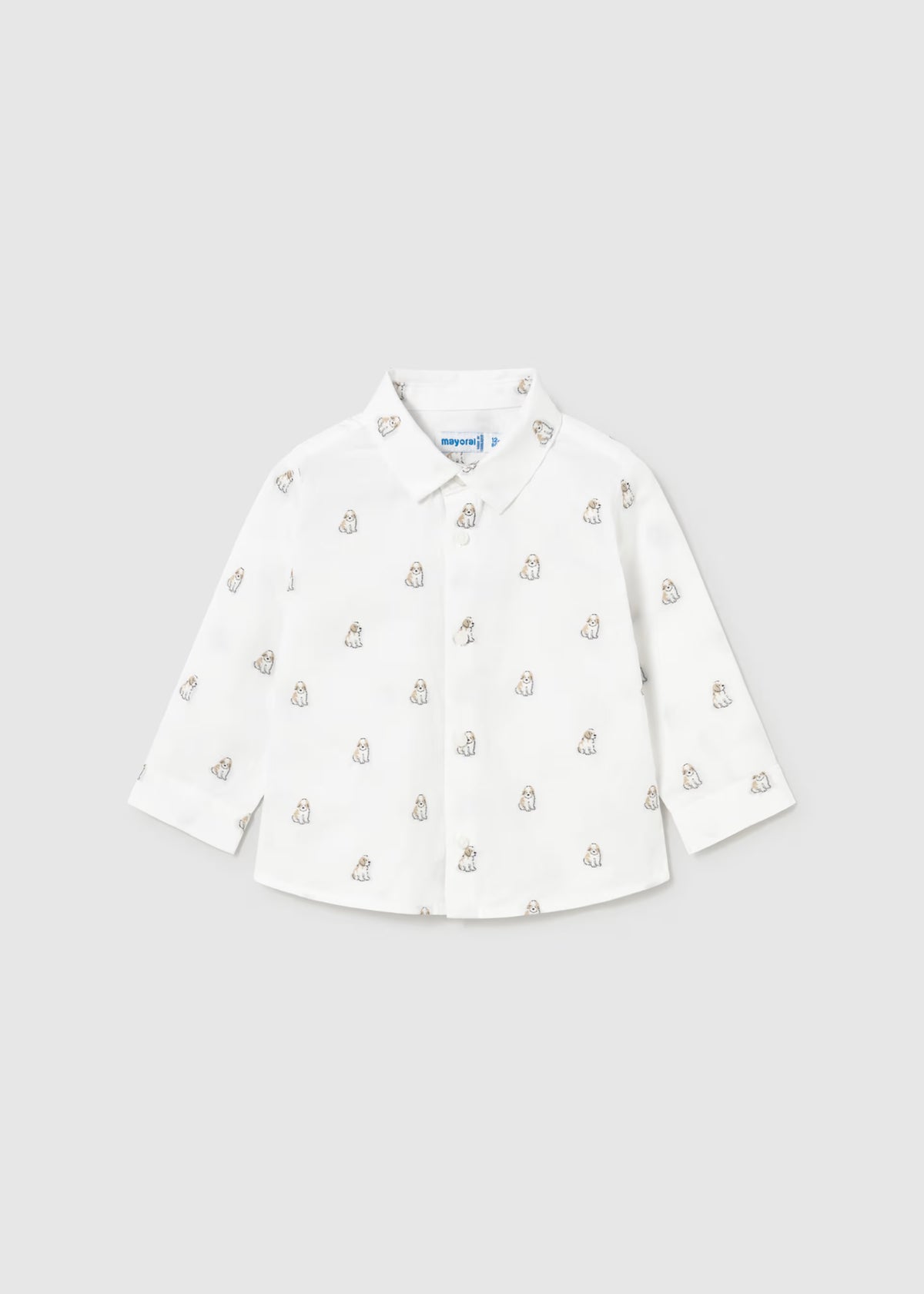 Conjunto camisa perrito con pantalón beige bebé niño