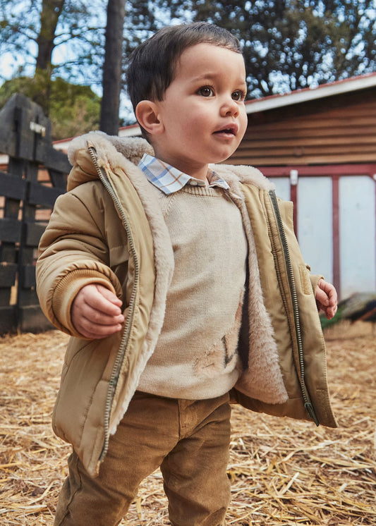 Chamarra pelo beige bebé niño