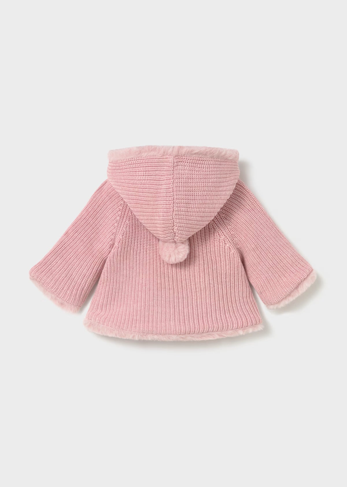 Chamarra pompón rosa recién nacida