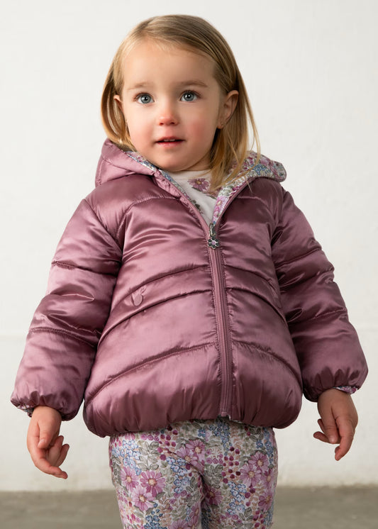 Chamarra violeta reversible bebé niña