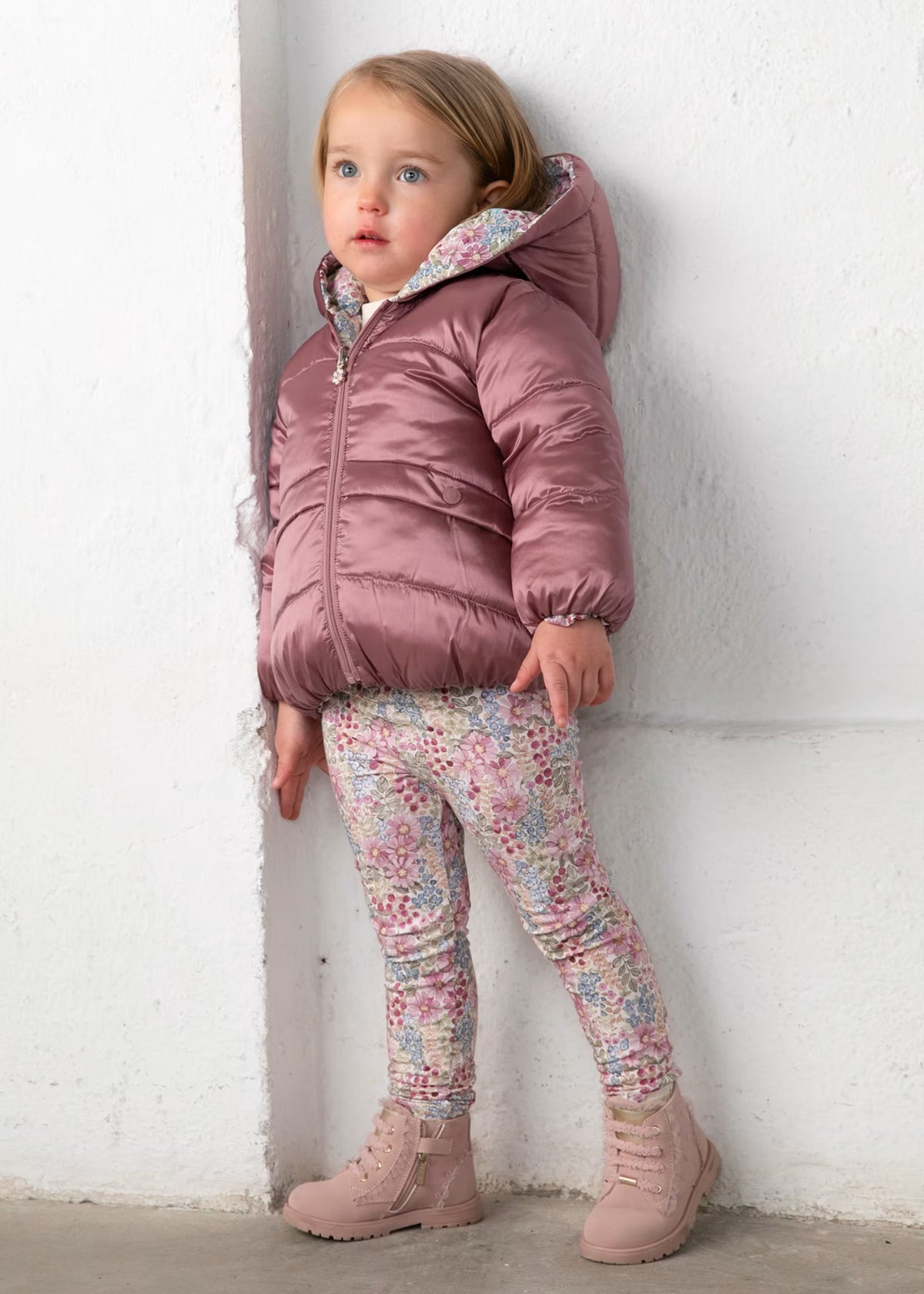 Chamarra violeta reversible bebé niña