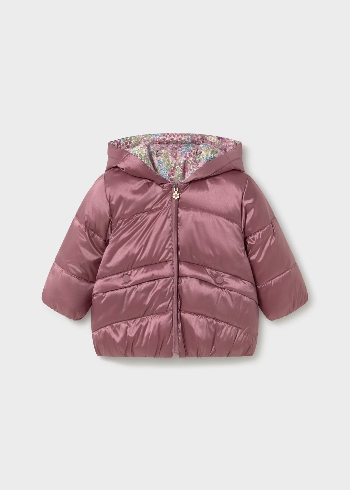 Chamarra violeta reversible bebé niña
