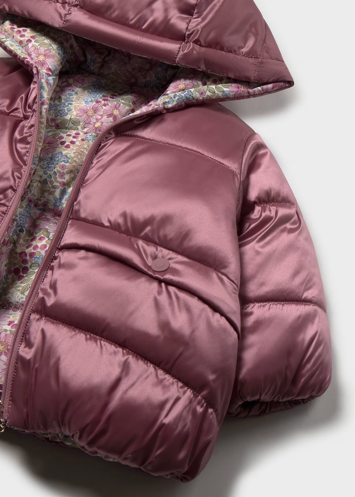 Chamarra violeta reversible bebé niña