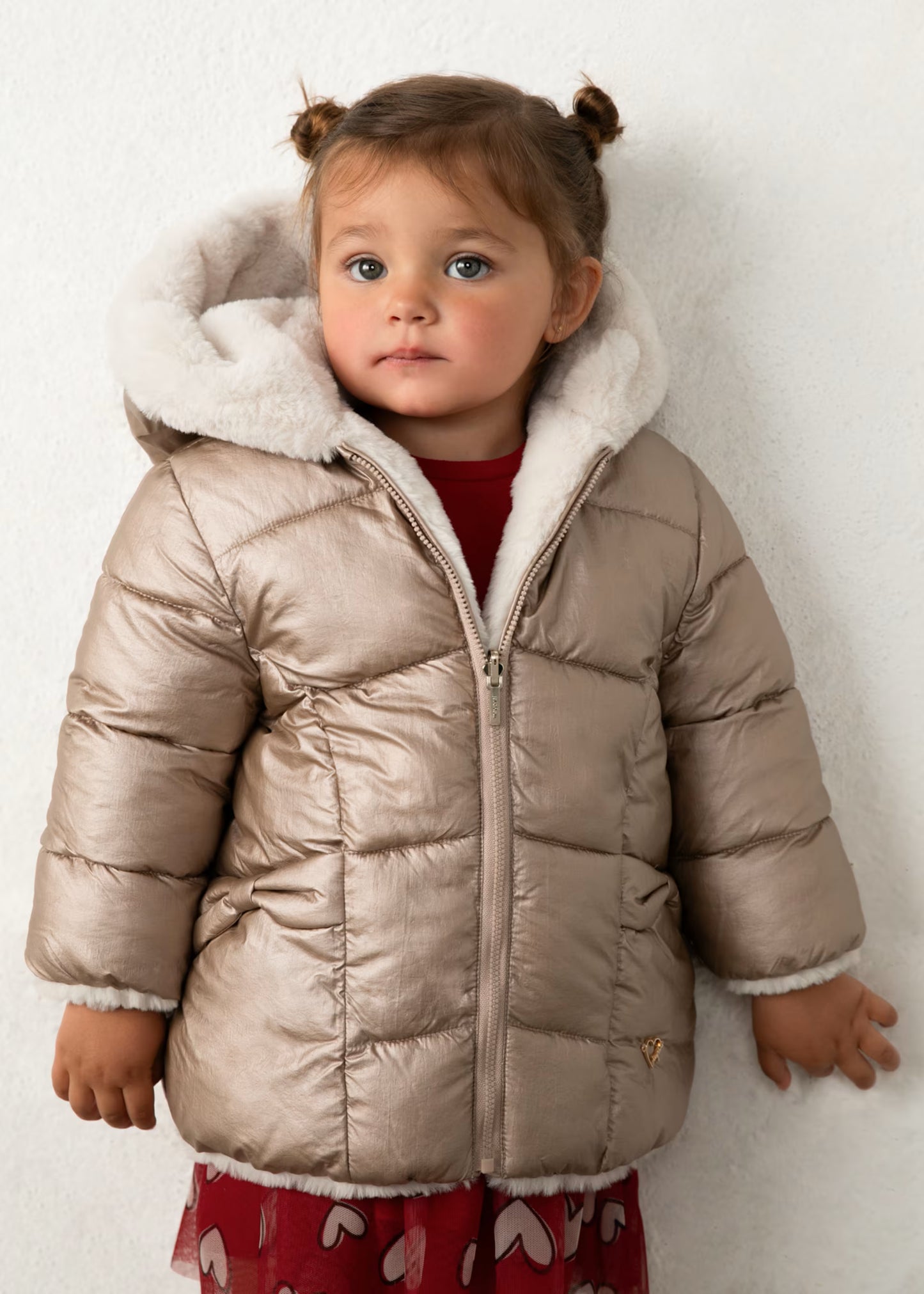 Chamarra reversible pelo bebé niña
