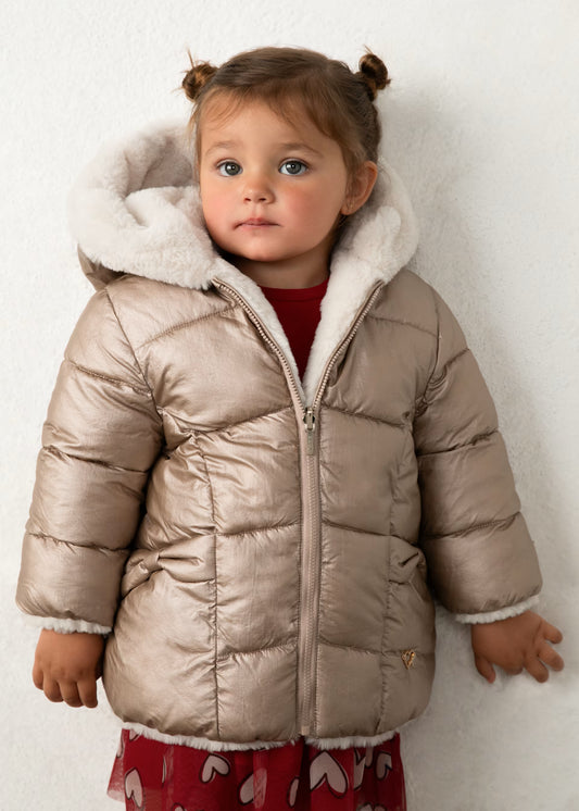 Chamarra reversible pelo bebé niña