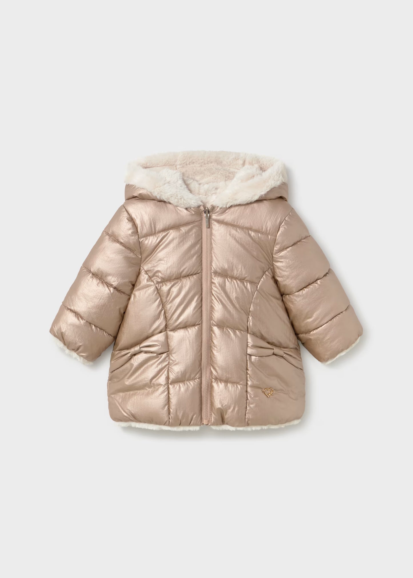 Chamarra reversible pelo bebé niña