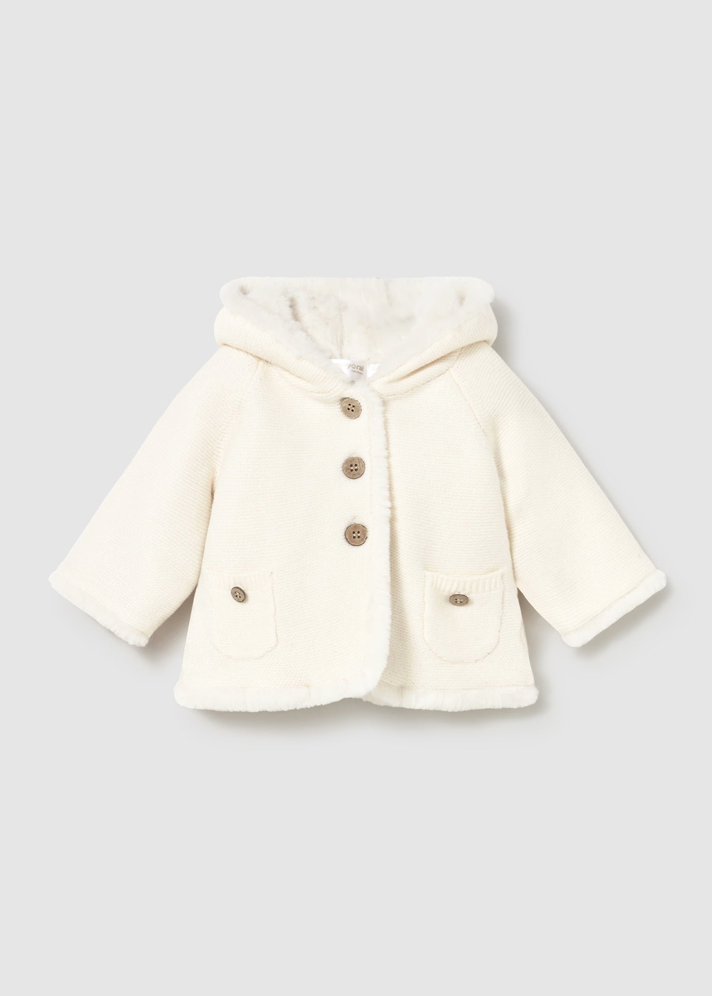 Chamarra tricot con pelo recién nacid@